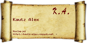 Kautz Alex névjegykártya